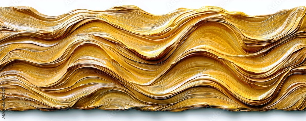 Poster abstract wave pattern of creamy yellow paint with rich texture and depth for artistic backgrounds an