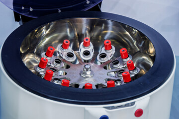 Sample preparation. Refrigerated laboratory centrifuge with cooling