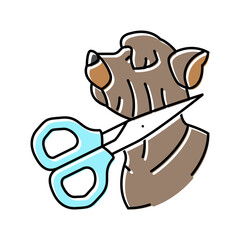 Obraz premium grooming dog color icon vector. grooming dog sign. isolated symbol illustration