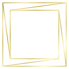 Golden square frame isolated on white. Interesting frame . Vector frame for text, photo, card, certificate, picture, banner, poster. Gold	
