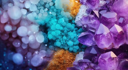 Exploring radiant crystal formations natural landscape abstract art vibrant environment close-up view mineral beauty