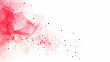 Abstract network graphic showcasing interconnected data points in a soft, crimson hue.