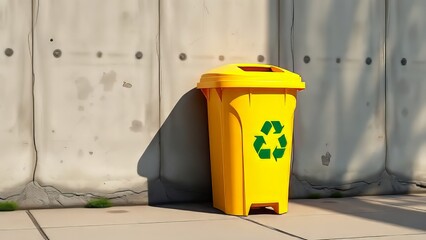 Sunny yellow bin: Recycle responsibly.