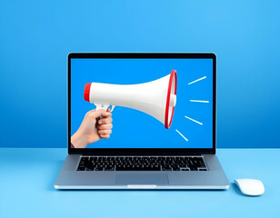 person with megaphone