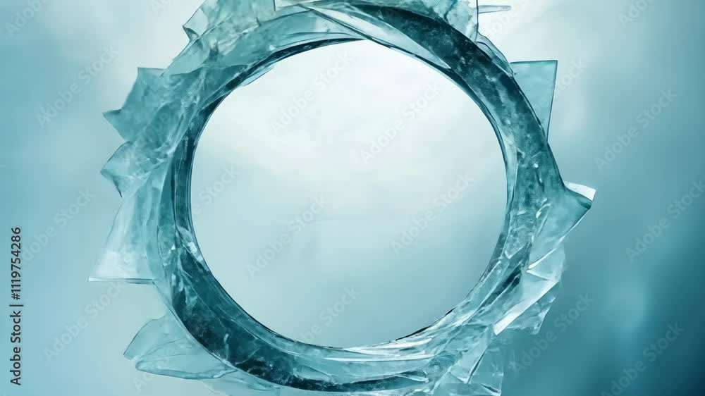 Aufkleber abstract circular frame with shimmering ice-like design for creative backgrounds