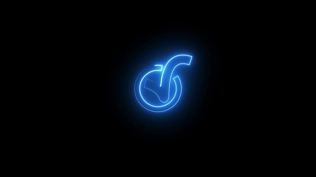 neon glowing check mark icon animation ,bride lighting check mark. check mark icon animated on transparent screen, tick mark icon animation.  check mark icon animation on black background. 4k video.