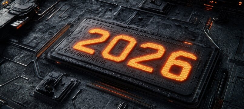 Glowing Chip with 2026 Futuristic Technology Embracing Innovation in the Digital Age