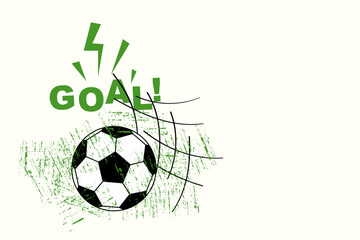 Football banner, Sports layout design, dynamic Goal Celebration - Energetic Soccer Ball Hitting the Net 