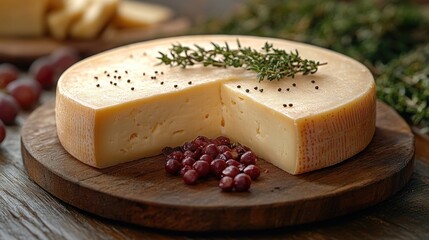A wedge cut from a block of cheese, with a slice taken out