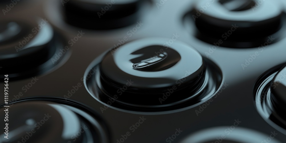 Poster close up of a remote control with various buttons and controls