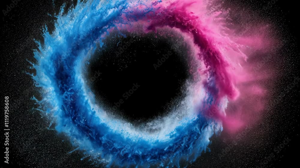 Poster colorful circular splash with alpha and turbo effects in dynamic fluid motion and design