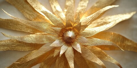 Intricate golden flower design radiating elegance and creativity in a stunning artistic display of craftsmanship