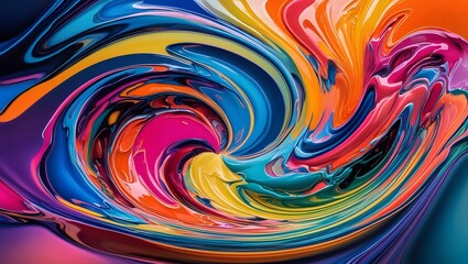 Abstract colorful fluid liquid paint background.