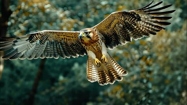 eagle flies close-up. selective focus