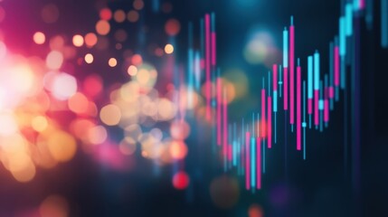 A colorful abstract representation of a stock market chart with vibrant bokeh effects, symbolizing financial trends and data analysis.