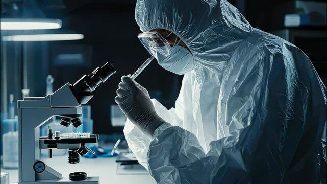virologist virus laboratory. Selective focus