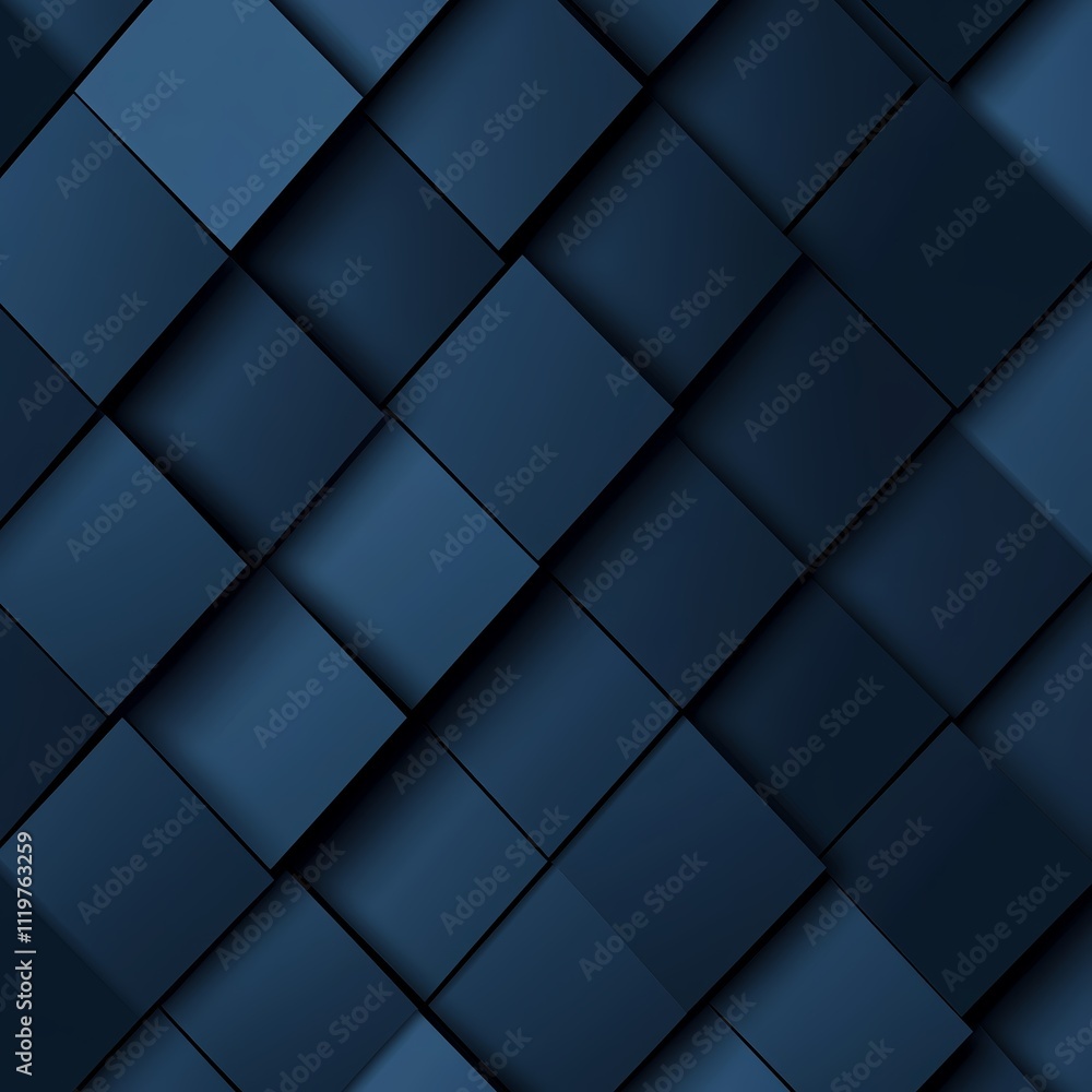 Poster blue background with squares of different sizes. the squares are arranged in a pattern that creates 