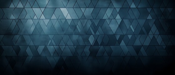 Blue background with a lot of triangles. The triangles are of different sizes and are scattered throughout the background. Scene is one of chaos and disorder