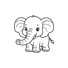 cute baby elephant coloring pages vector