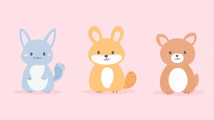 Whimsical Wildlife: Simple Cartoon Animal Illustrations