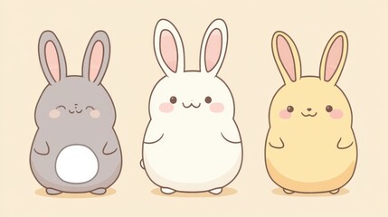 Fototapeta premium Whimsical Wildlife: Simple Cartoon Animal Illustrations