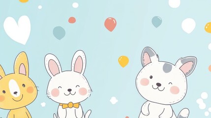 Whimsical Wildlife: Simple Cartoon Animal Illustrations