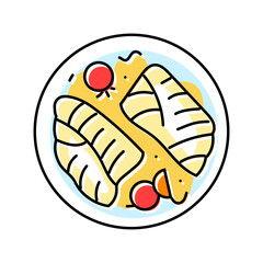 baked cod fish color icon vector. baked cod fish sign. isolated symbol illustration