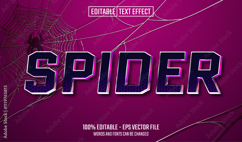 Canvas Prints spider editable 3d text effect