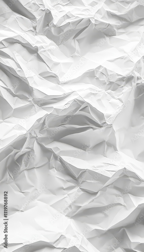 Poster Textured Abstract Background White Crumpled Damaged Rough Paper Empty Blank Copy Space Pattern