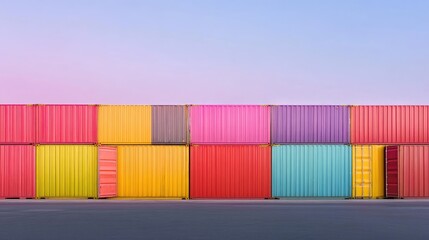 Obraz premium Containers in shipping yard, shipping port.