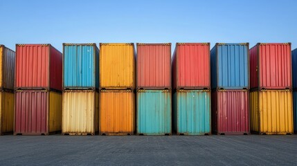 Fototapeta premium Containers in shipping yard, shipping port.