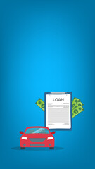 Car with a car loan form