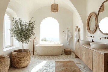 Luxurious spacious bathroom Mediterranean style