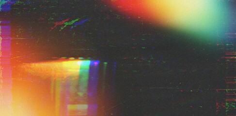 Noise scratch. Old film. Red orange green blue color vintage dust grain texture analog tv defect stained grungy texture retro grunge abstract background.