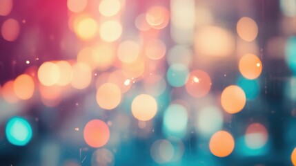 Vibrant bokeh lights creating an abstract backdrop for shopping mall or department store ambiance in a defocused urban environment