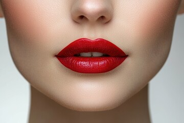 Obraz premium Bold Crimson Lips as a Statement of Allure