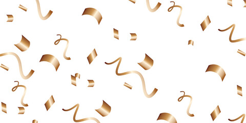 Luxury vector Golden confetti isolated on white background. Scatter gradient with gold confetti on dark backdrop. Glamour falling glitter. New year wallpaper .brochure template. Cover texture design.	