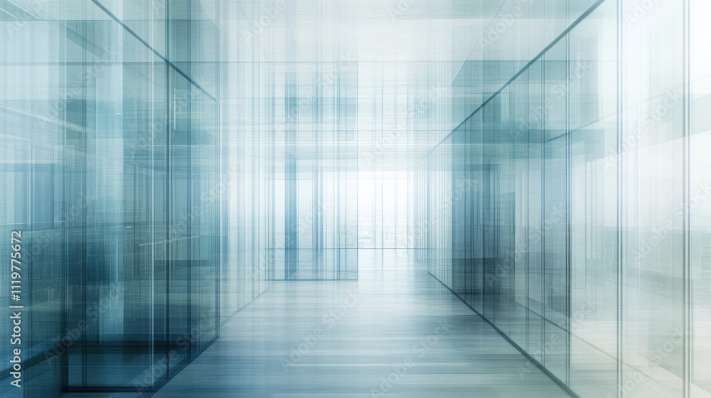 Aufkleber abstract modern corporate office space with multiexposure effect showcasing big data concepts and vi