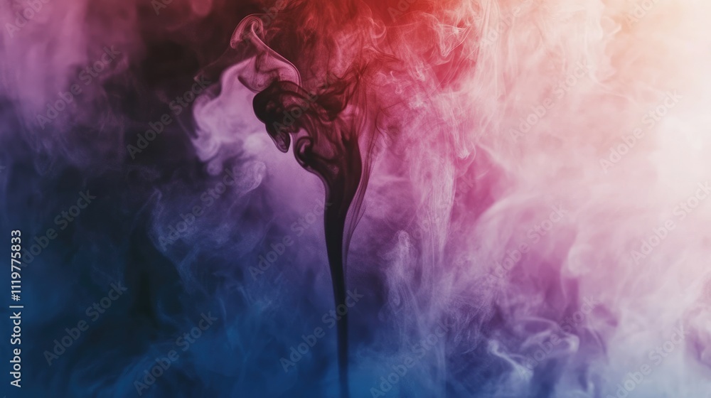 Aufkleber vibrant abstract smoke swirling in colorful hues against a soft white background creating an artisti