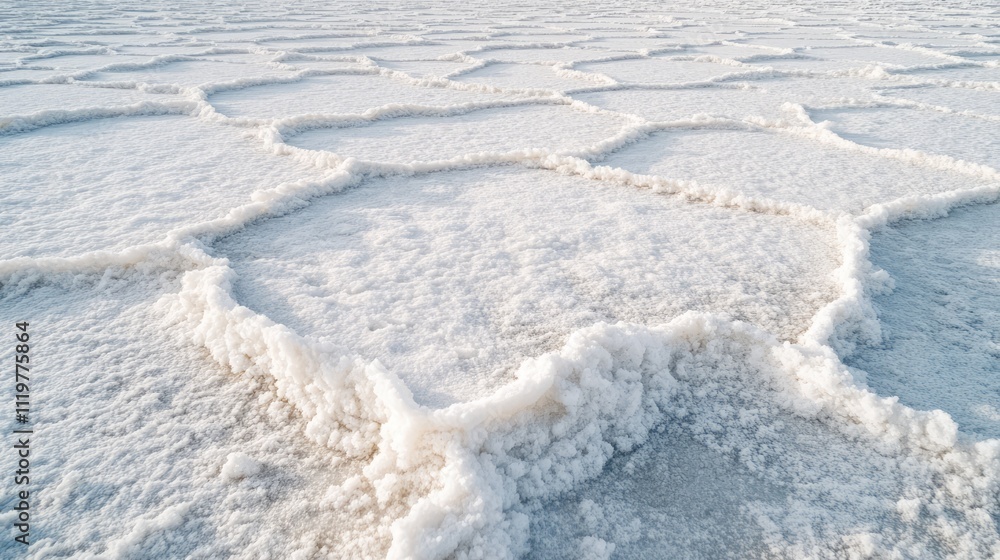 Poster aerial view of unique salt lake formations showcasing intricate desert patterns and textures under n