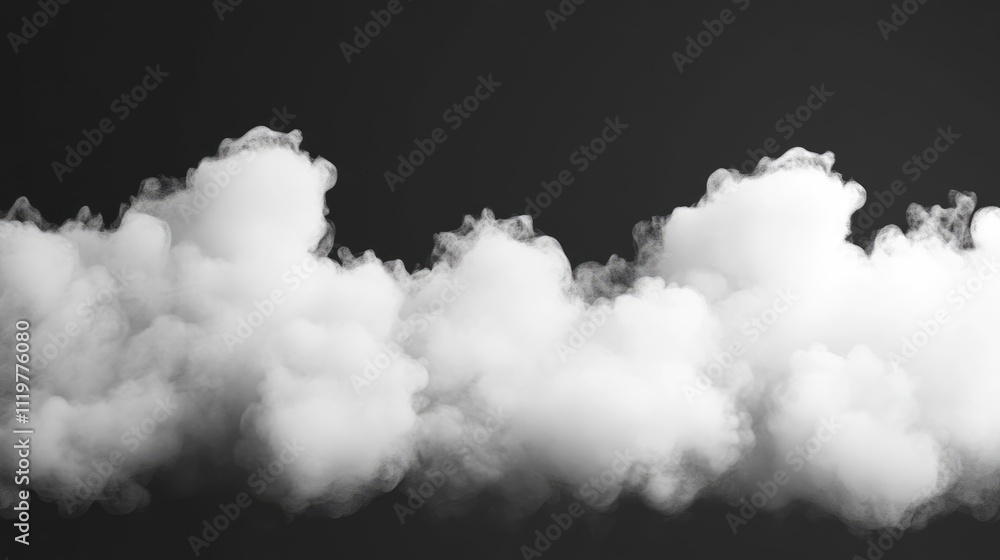 Poster abstract white smoke formations on a black background creating a dramatic and captivating visual tex