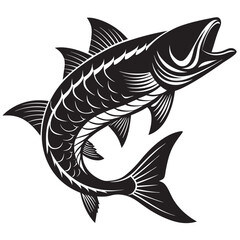 Fighting tarpon silhouette