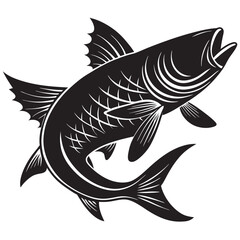 Fototapeta premium Fighting tarpon silhouette