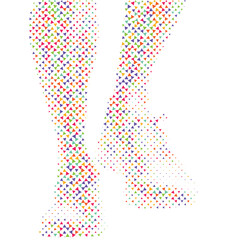 Side view of vector runner silhouette in geometric style