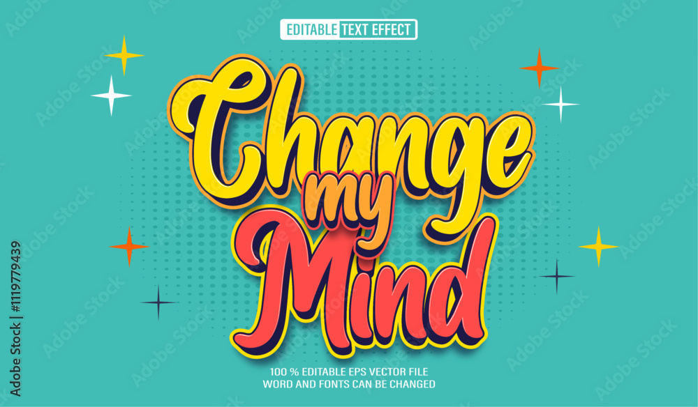 Poster editable 3d text style effect - retro old school cartoon in groovy text effect