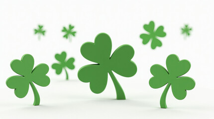Vibrant Green Shamrock Illustration for St. Patrick?s Day Celebrations and Irish Culture Themes
