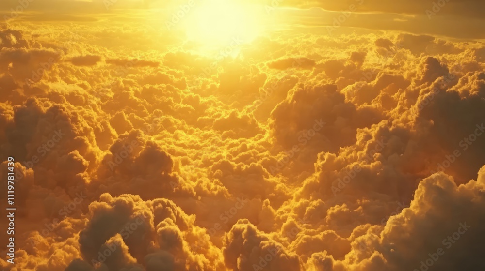 Poster golden hour clouds glowing in an evening sky creating a serene and tranquil atmosphere ideal for nat