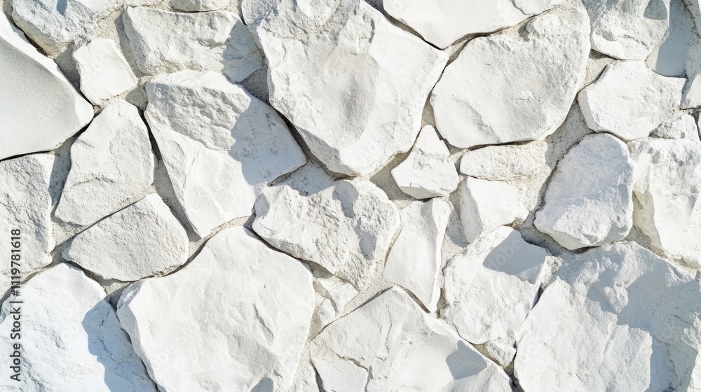 Poster white stone texture background with irregular surfaces and shadows, ideal for design projects and mo