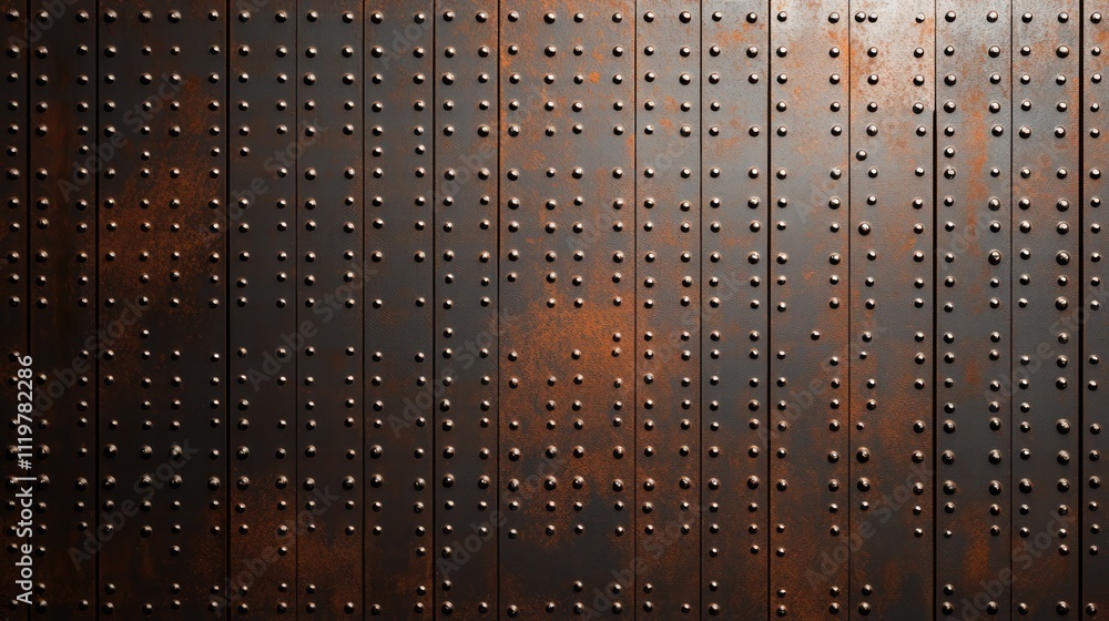 Poster rusty expanded metal sheet texture with a weathered background showcasing industrial design elements