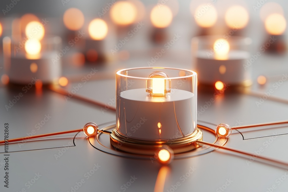 Poster illuminated connections showcase technology and design in modern lighting solutions for smart enviro